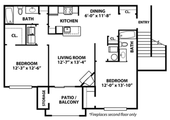 Two Bedroom Floorplan